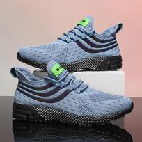 Fashion Men's Sneakers New Original Sports Lightweight Anti Slip Running Lace Up Vulcanized Shoes Comfortable Outdoor Hiking Mesh Shoes 46 mėlyna