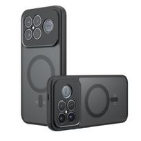 Dėklas Xiaomi Poco F8 Ultra Redmi K90 Pro Max Magnetinis Belaidis Įkrovimas TPU Rėmelis Kietas Plastikas Pusiau Skaidrus Matinis Telefono Dangtelis Poco F7 Pro juoda