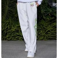 Y2K Wide Leg Pants, Fashionable Colors, Letter Printed Pants, Men's Retro Casual Pants, European and American Style XXXL black