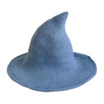 Helovino raganos skrybėlė moterims, veltinė, plačiabrylė, sulankstoma, smaila, vedlio skrybėlė vakarėliui, maskaradas, cosplay kostiumo aksesuaras gray