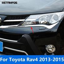 Front Head Light Lamp Eyelid Eyebrow For Toyota Rav4 Rav 4 2013 2014 2015 Chrome Headlight Molding Trim Exterior Accessories gray