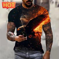 Fashion Animal Eagle Graphic T Shirt For Man Women 3D Printed Short-Sleeved Tees Fashion Plus Size Men's Tops Casual Kids Tops 6XL black