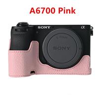 Pusinis fotoaparato dėklas, skirtas „Sony A6700 A6400 A6300 A6100 A6000 ZVE10 ZVE10II ZVE10M2 A7R5 A7CII A7C2“ fotoaparatui, PU oda, atidaromas apačioje gray