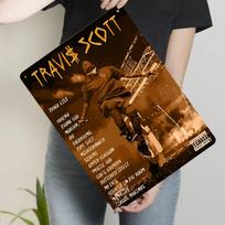 Travis Scott Custom Metal Tin Sign Music Album Tracklist Art Decor for Bedroom Living Room Wall Decoration 20x30cm（7.8x11.8inch） brown