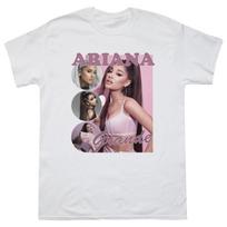 Ariana Grande Portrait Printed Pure Cotton Tshirt Unisex and Women Fashion Highquality Breathable Short Sleeved Streetwear S gray