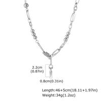 Hip Hop Rivet Necklace For Man,Punk Stainless Steel Splicing Clavicle Sweater Chain Choker,Trendy Unisex Jewelry Gift 46-51cm white