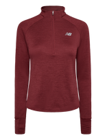 New Balance - Rc Essential Heat Grid 1/2 Zip - Flisiniai ir apatiniai megztiniai - Burgundiška splava