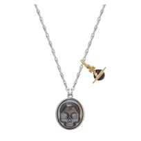 Vivienne Westwood Man. Jed Saturn Skull Engraved Design Pendant Brass Necklace Men's Silver 8053195463336