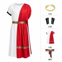 Vyriškas togos kostiumas Romėniškas chalatas Graikų dievo kostiumas Helovino Cosplay kostiumų rinkinys 4 spalvos M raudona