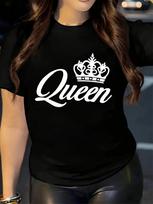 Queen Crown Graphic Black T-shirt XXXL black