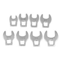 8Pcs Crowfoot Wrench Set Heavy Duty Chrome Vanadium Inch Metric for Off-Road Vehicle Emergency Repair 8Pcs Imperial gray
