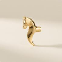 Vienos skylės spintelės rankenėlė Gyvūnų tema Skulptūrinis Klasikinis, įkvėptas žirgo Rose Gold