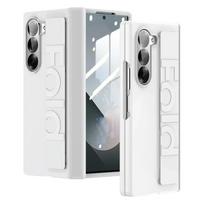 Prabangus matinės tekstūros elastingas riešo dirželis telefono dėklas, skirtas Samsung Galaxy Z Fold 8 Ultra 7 6 5, riešinė, smūgiams atsparus vyrio apsauginis dangtelis Galaxy Z Fold 8 Ultra balta