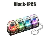 10 vnt. 4 mygtukų pirštų galiukų klaviatūros raktų pakabukas RGB klaviatūros Fidget žaislas su šviesomis streso malšinimui, dekompresijai, raminimui gray
