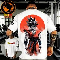 New Dragon Ball Anime Son Goku Printed T shirt Men's and Women's T shirt Men's Top Sports T shirt Men's T shirt Harajuku Y2K Tee 150 red