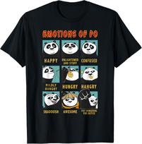 Kung Fu Panda Po Emocijų Portretas T-shirt su tinkleliu M blue