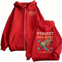 Funny Project Hail Mary Rocky Amaze Zip Up Hoodies Men Women Harajuku Streetwear Sweatshirt Jacket Coats 3XL red
