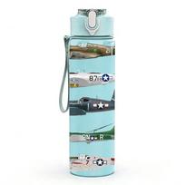 1PC Airplane Jet Graphic 750ml sports water bottle leakproof straw lid outdoor office home