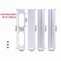 2/3/4pcs Double Hole Window Sealing Plate PVC with Screws Window Slide Plate Kit Adjustable Height Air Conditioner Window Kit