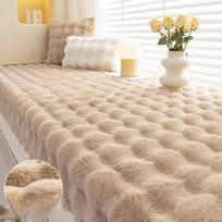 Soft Rabbit Plush Carpet for Bay Window Sofa Living Room Coffee Table Floor Mat Bedroom Bedside Mat Balcony Cushion Blanket 70*150cm