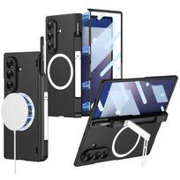 Samsung Fold 7 Wireless Charging Case: Magnetic Pen Holder, Creative Stand, Full Coverage Protection Fold7 [without pen] gray