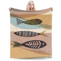 Retro Sardines  Blanket Quality Warm  Throw Blanket Spring Children Bedroom Fashion Bedspread 75x100cm (30x40inch)