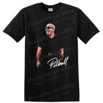 Pitbull Singer Portrait T Shirt Pop Star Music Fan Graphic Tee Concert Black L black