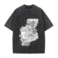 Anime My Hero Academia Bakugou Katsuki Midoriya Izuku Clothing Men Women Tshirt Washed Cotton Tee Retro T-shirt Harajuku T Shirt M įvairiaspalvis