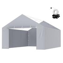 VEVOR Carport Keičiama stogo danga Šoninė sienelė 13 x 20 pėdų, Garažo Palapinė Stogas Tentas Atsparus Vandeniui ir UV Spinduliams 600 x 395 x 195 cm pilka
