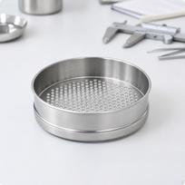 Apvalus nerūdijančio plieno sietas Blizgus sidabrinis plokščias sietelis Perforuotas metalas 10CM 10CM gray