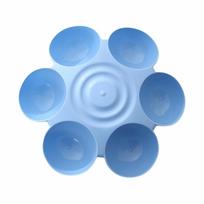 Six-grid Pet Feeder Bowl Plastic Dog Food Bowl Durable Cat Dog Food Water Bowl  Pet mėlyna