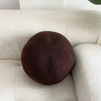 Teddy Fleece Ball Cushion for Sofa, Bed, or Bay Window - Decorative Backrest Pillow for Living Room and Bedroom 30x30cm (Compressed Shipping) gray