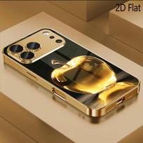 Golden Apple Patterned tempered glass design for iPhone16 17 ProMax 1514 1312 11ProMax Phone Case Camera Cover Shockproof Hard B iPhone X