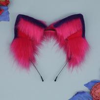 Češyro katės Cosplay Uodega Ausys Plaukų juosta Gyvūno ausų galvos apdangalas Moterims Helovinas Karnavalas Klubas Baras Kaukolių aksesuarai Šventės rekvizitas One Size red