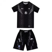 MMA Training Uniform Set Muay Thai Boxing Kickboxing Combat Sports Fitness Workout Gear XXL Recommended Height 170cm black