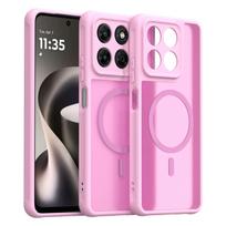 Motorola Moto G37 Power Phone Case, Magnetic Shockproof Phone Case, Bumper Hybrid Cover for Motorola Moto G37 Power rožinė