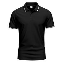 Vyriški laisvalaikio polo marškinėliai Klasikiniai mygtukais Pagrindiniai trumparankoviai marškinėliai Vienspalviai T-shirt'ai Golfas Stilingi viršutiniai drabužiai L black