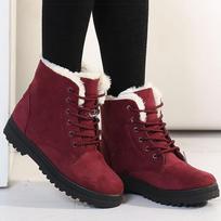Women's Boots Warm Fur Botas Mujer 2025 Winter Shoes For Woman Snow Boots Low Heels Ankle Boots Winter Black Footwear Female 42