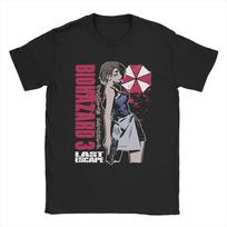 Residents Evils 8 Fan Art Comic Cover T Shirt for Men Cotton T-Shirts Round Neck Horror Game Tees Short Sleeve Clothes Plus Size 4XL gray