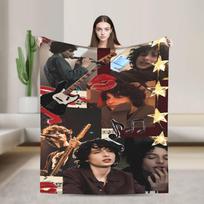 Finn Wolfhard pliušiniai pledai berniukui mergaitei flanelinis lovatiesės pledas sofai kėdei minkštas šiltas dizainas kokybiška lovatiesė dovanos idėja 76x102cm