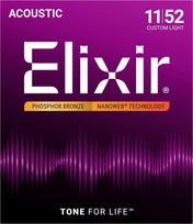 Elixir Strings 16027 Phosphor Bronze Custom Light NW - acoustic guitar strings (11-52)