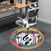 1pc Music Headphones Office Round Rug, Non-slip, Soft and Durable Office Rug for Interior Decoration, Perfect for Office,Decoration yy260204042 80cm by 80cm gray