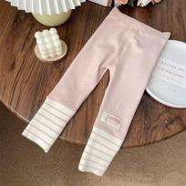 Autumn Fashionable Sweet Pants for Baby Girls Children's Slim Fit for Small and Medium-sized Children and Girls 80cm rožinė