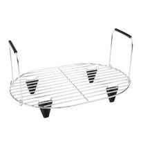 Adjustable Cooking Rack with Silicone Feet Slow Cooker Rack Stainless Steel Texture Suitable for 8.5 Quart Slow Cooker 1 white