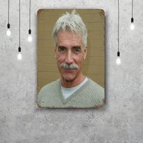 Sam elliott Metalinės plokštės sienų dekoras Vintažinės skardinės plokštės Kapitono metalinis plakatas Dekoracija barui, užeigai, klubui Sienų dekoracija 20x30cm（7.8x11.8inch） gray