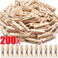 200/50 vnt. Mini nuotraukų segtukas DIY rankų darbo amatų segtukas Memo popieriaus segtukas Drabužių segtukas Mediniai nuotraukų spaustukai Namų biuro dekoravimo segtukai beige