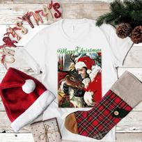 Elvis Presley merry christmas Gift For Fans Unisex All Size Shirt UB188 M white