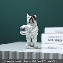Astronaut Space Dog Cute Handmade Figurine, Mobile Phone Stand, Action Figure, Entrance Hall Desktop  DY2182-4B gray