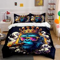 Majestic Gorilla Vibes  Bedding sets Duvet covers Pillowcases(1* Duvet Cover 2* Pillowcases without duvet insert) 140x200cm black
