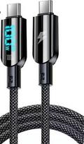 Vakoss TC-U560 USB-C to USB-C Cable with Digital Display, 100W, 1.5m, Black